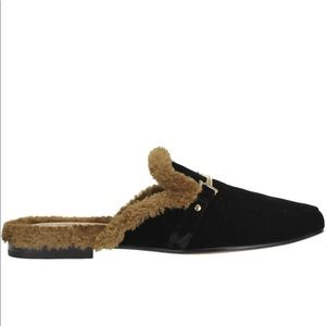 Sam Edelman velvet and faux fur mules